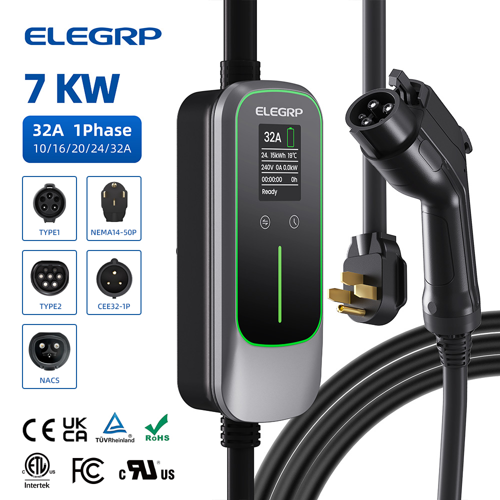 Portable Ev Charger - ELEGRP 32 Amp Pengisi Daya Kendaraan