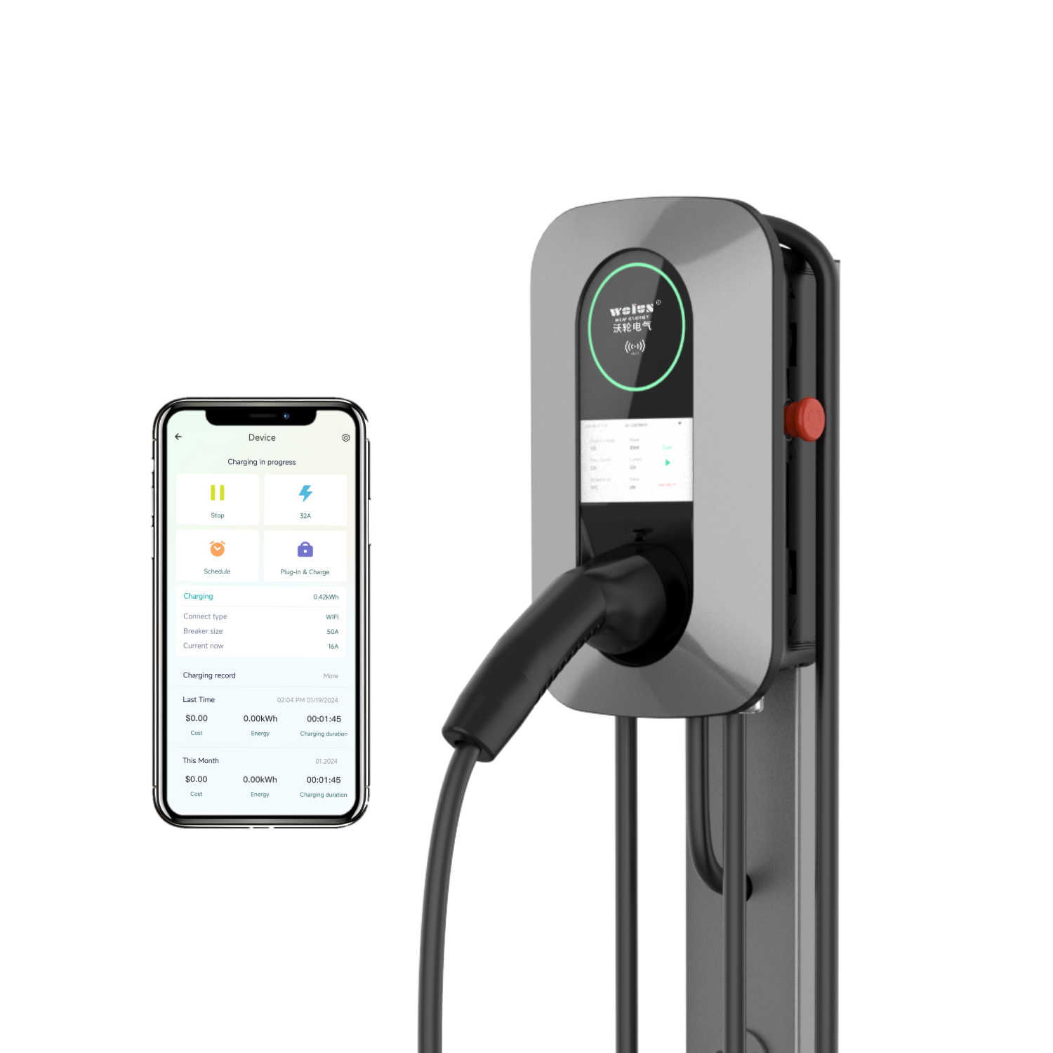 Ev Charging Pile - Stasiun Pengisian Daya Rumah AC 22kW