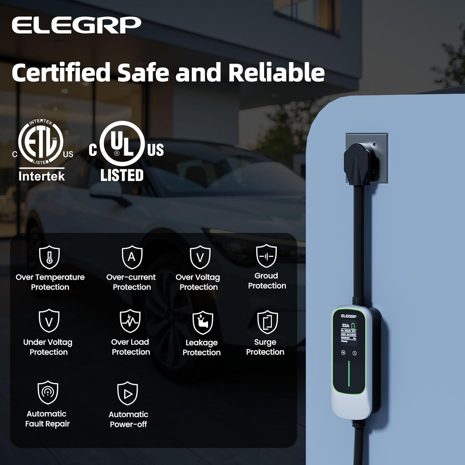 ELEGRP 32 Amp Pengisi Daya Ken - Portable Ev Charger ulasan dan harga