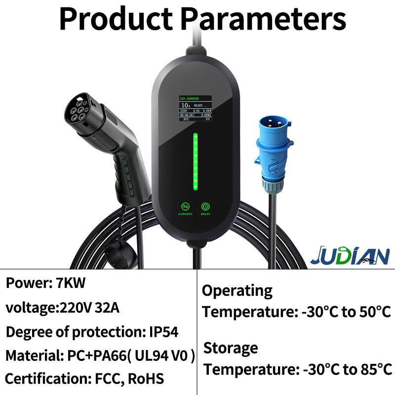 Pengisi daya kendaraan listrik - Portable Ev Charger 32A Type 2 Cee Plug ulasan dan harga