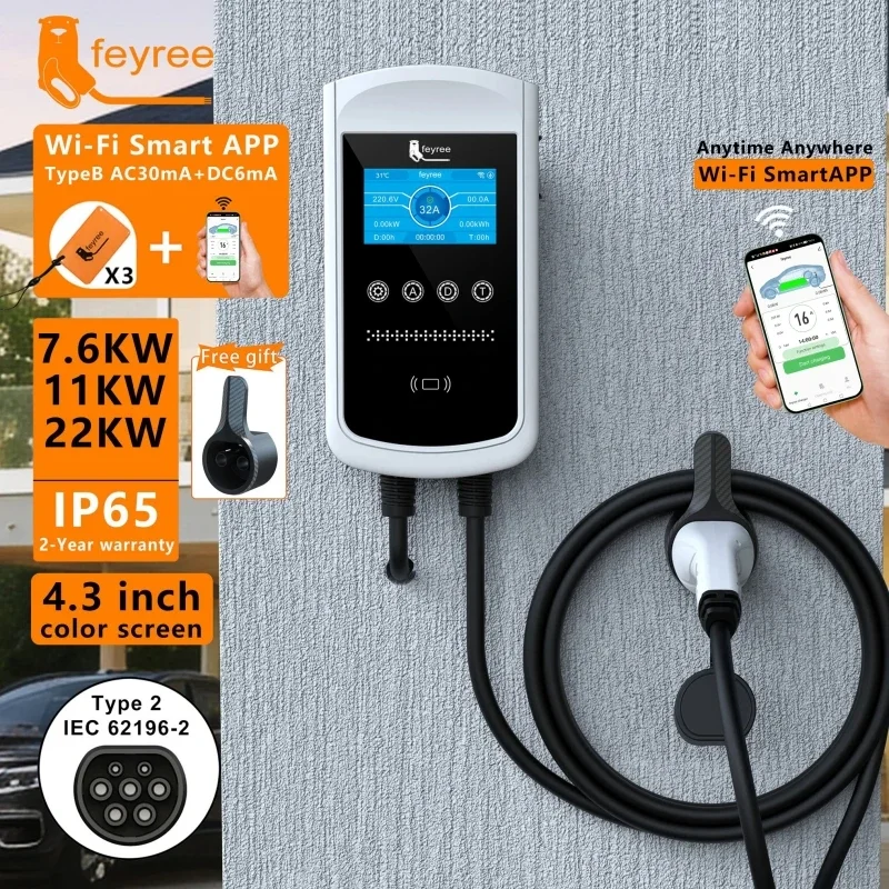 Pengisi Daya EV Feyree Tipe 2  - Home Ev Charger ulasan dan harga